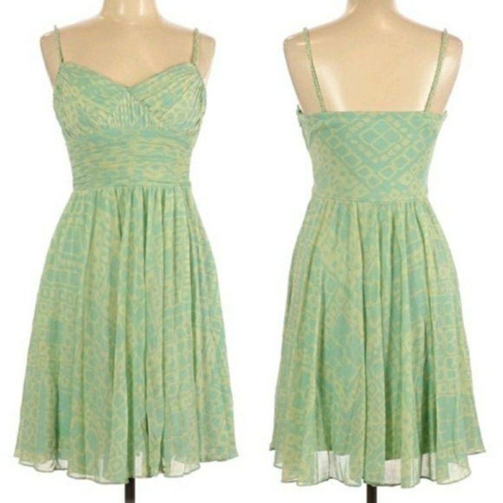 Sangria Dress Sweetheart Pintuck Bustier Braided‎ Strap Tea Length Pastel 10P